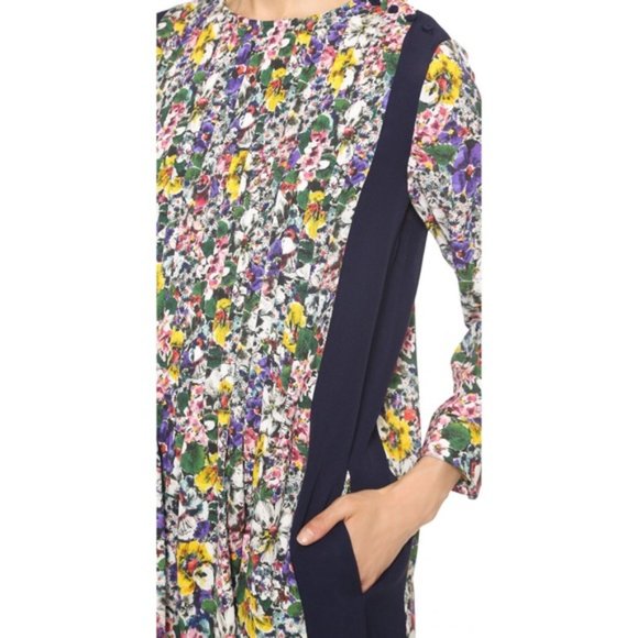 Band of Outsiders S/M Easter Dress Silk Floral Print Relaxed Tent Sundress - Picture 5 of 14